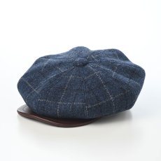 画像1: HARRISTWEED LEATHRE BIG CAS（ハリスツイード レザー ビッグキャス） SE787 ネイビー (1)