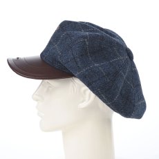 画像7: HARRISTWEED LEATHRE BIG CAS（ハリスツイード レザー ビッグキャス） SE787 ネイビー (7)