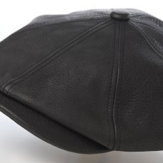 画像3: SHRINK LEATHER CASQUETTE（シュリンクレザー キャスケット） SE788 ブラック (3)