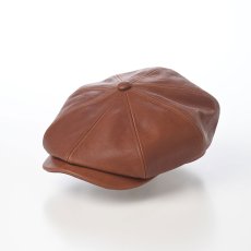 画像1: SHRINK LEATHER CASQUETTE（シュリンクレザー キャスケット） SE788 ブラウン (1)